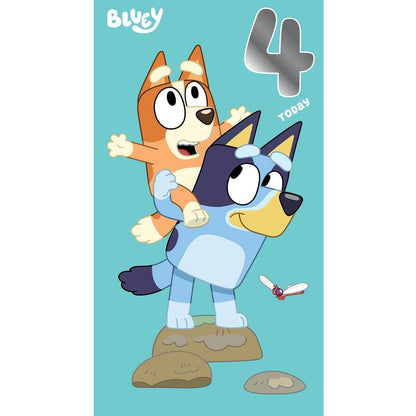 Bluey Age 4 Birthday Card