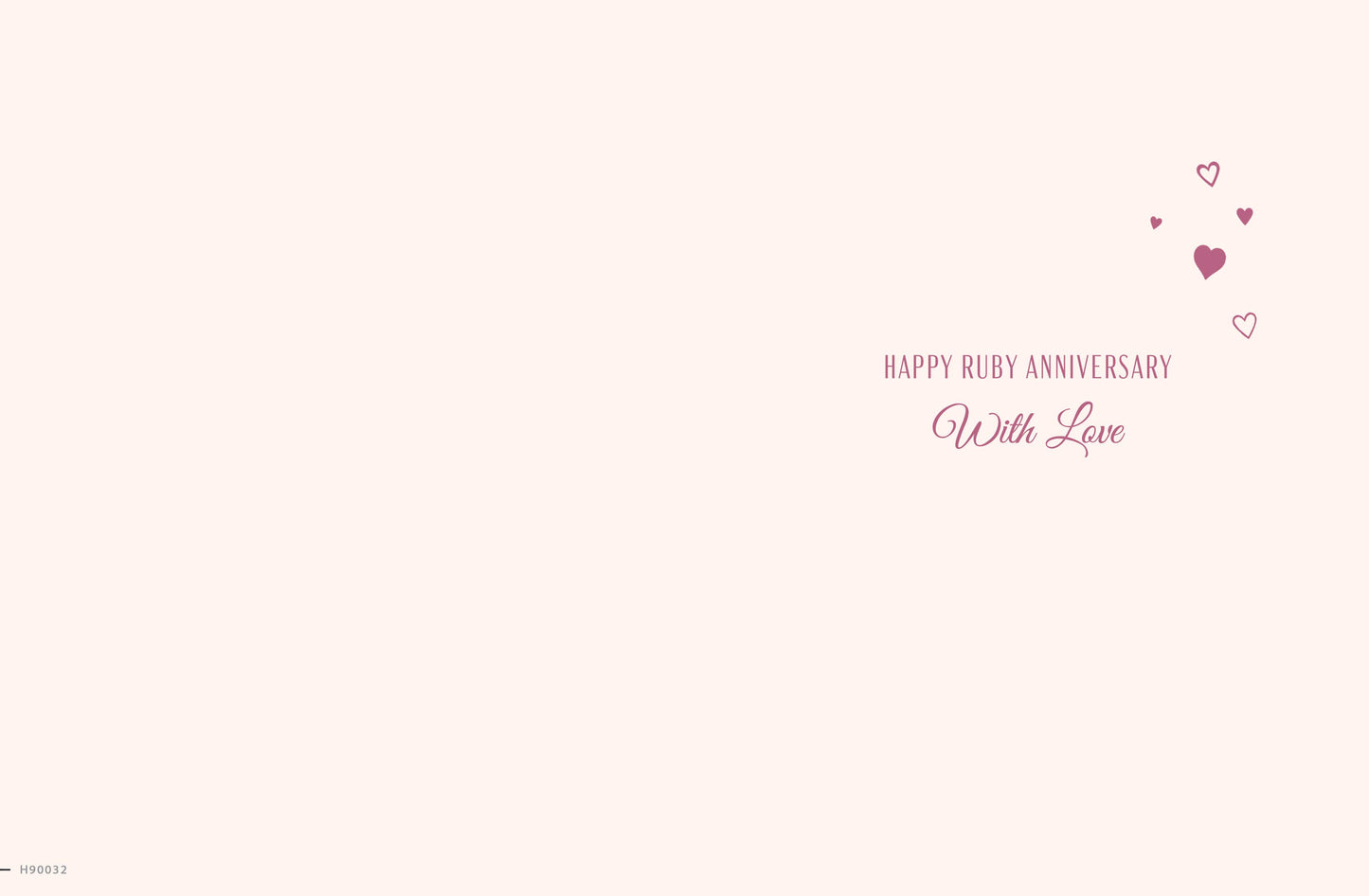 Anniversary Card, Anniv Ruby, 40 Years Of Love