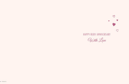 Anniversary Card, Anniv Ruby, 40 Years Of Love