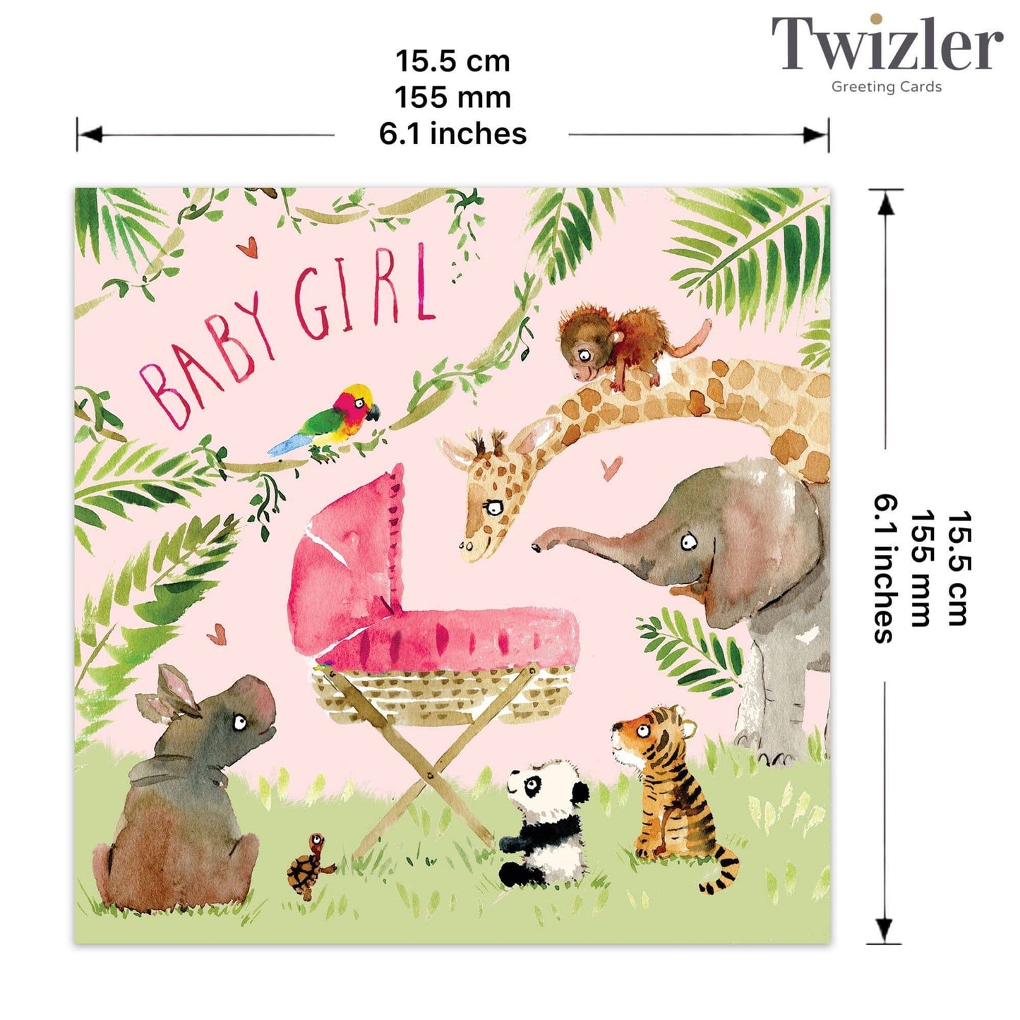 New Baby Girl Card Jungle