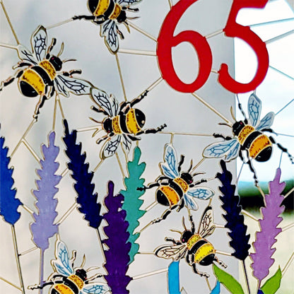 Age 65 Birthday Card, 65th, Bee Card - Be065