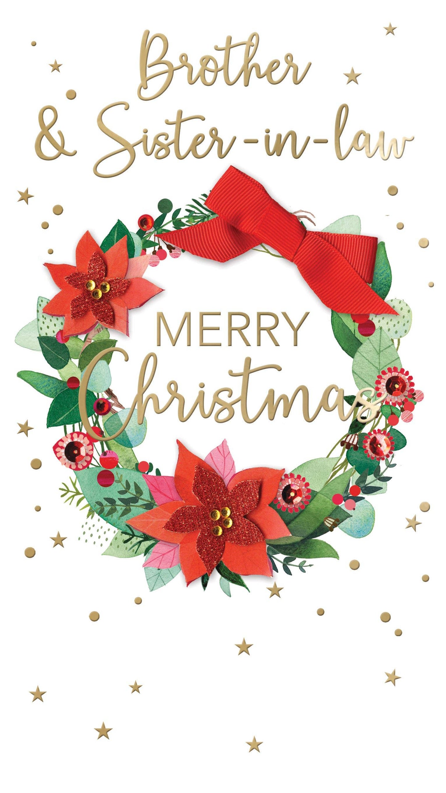 Bro & S-I-L -Wreath-Christmas Card -Champagne-Second Nature