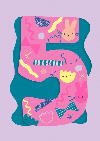 Doodle 5 Age Card Girls