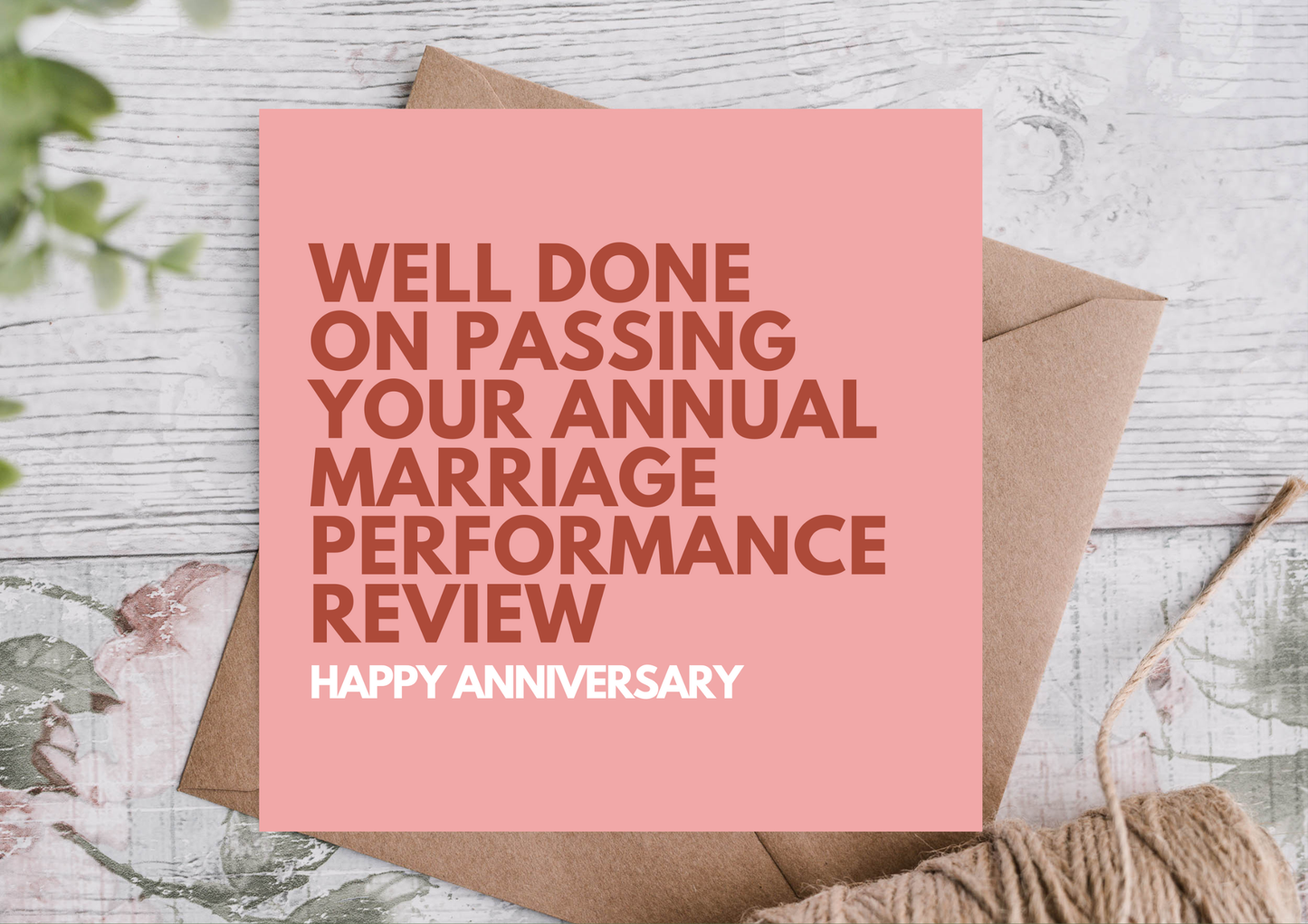 Passing Annual Marriage Performance Review Anniversary Card