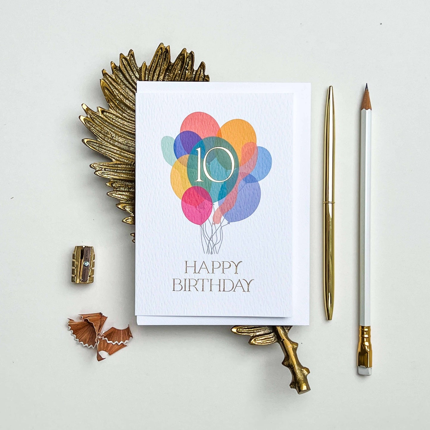 Tenth Birthday Balloon Bunch Card