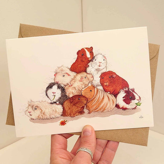Guinea pig card, Cute Birthday card, Piggy card