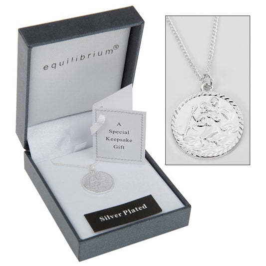 Equilibrium St Christopher Silver Plated Necklace