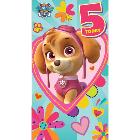Paw Patrol Age 5 Birthday Card
