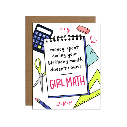 Girl Math Birthday Greeting Card