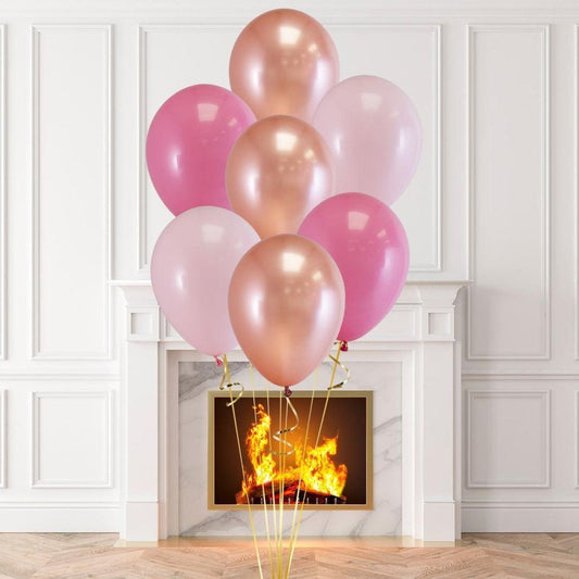 TEMPLATE 2+ Standard Pink Rose Gold Latex Balloon Bouquet (Helium Filled)