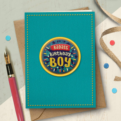 NAP15 Birthday card for him, basass birthday boy