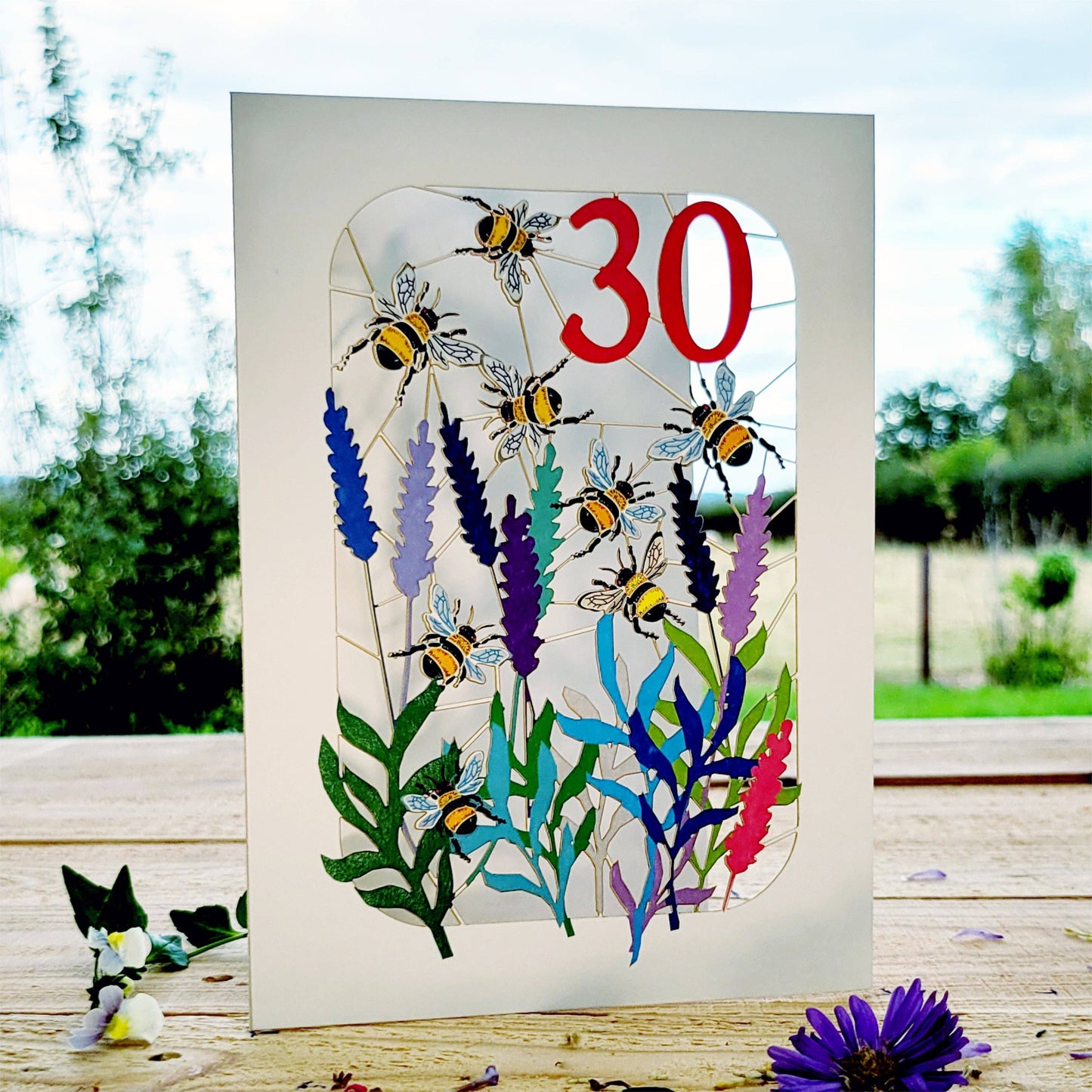 Age 30 Bee Design Birthday Card