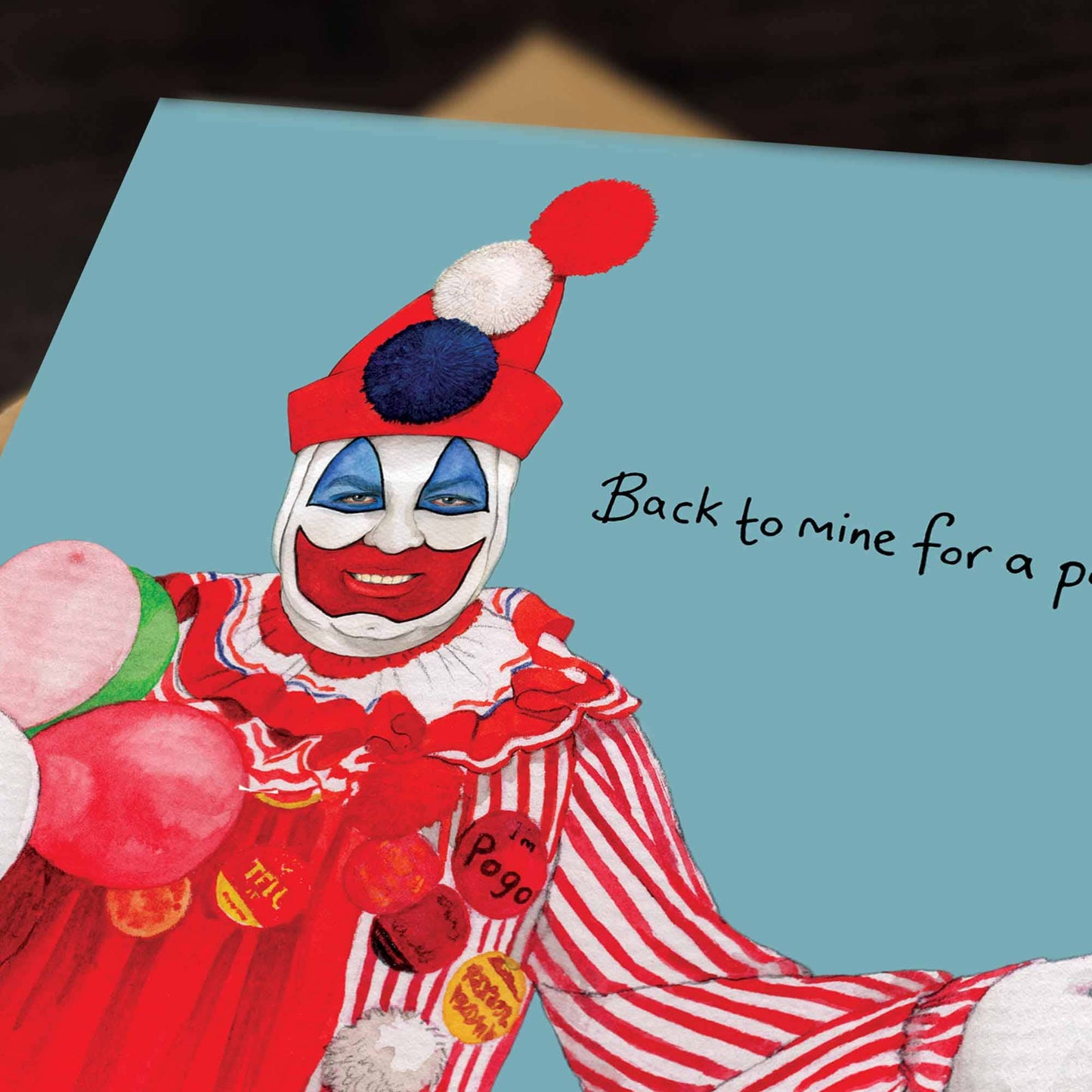 John Wayne Gacy birthday card, Dark humour greeting card