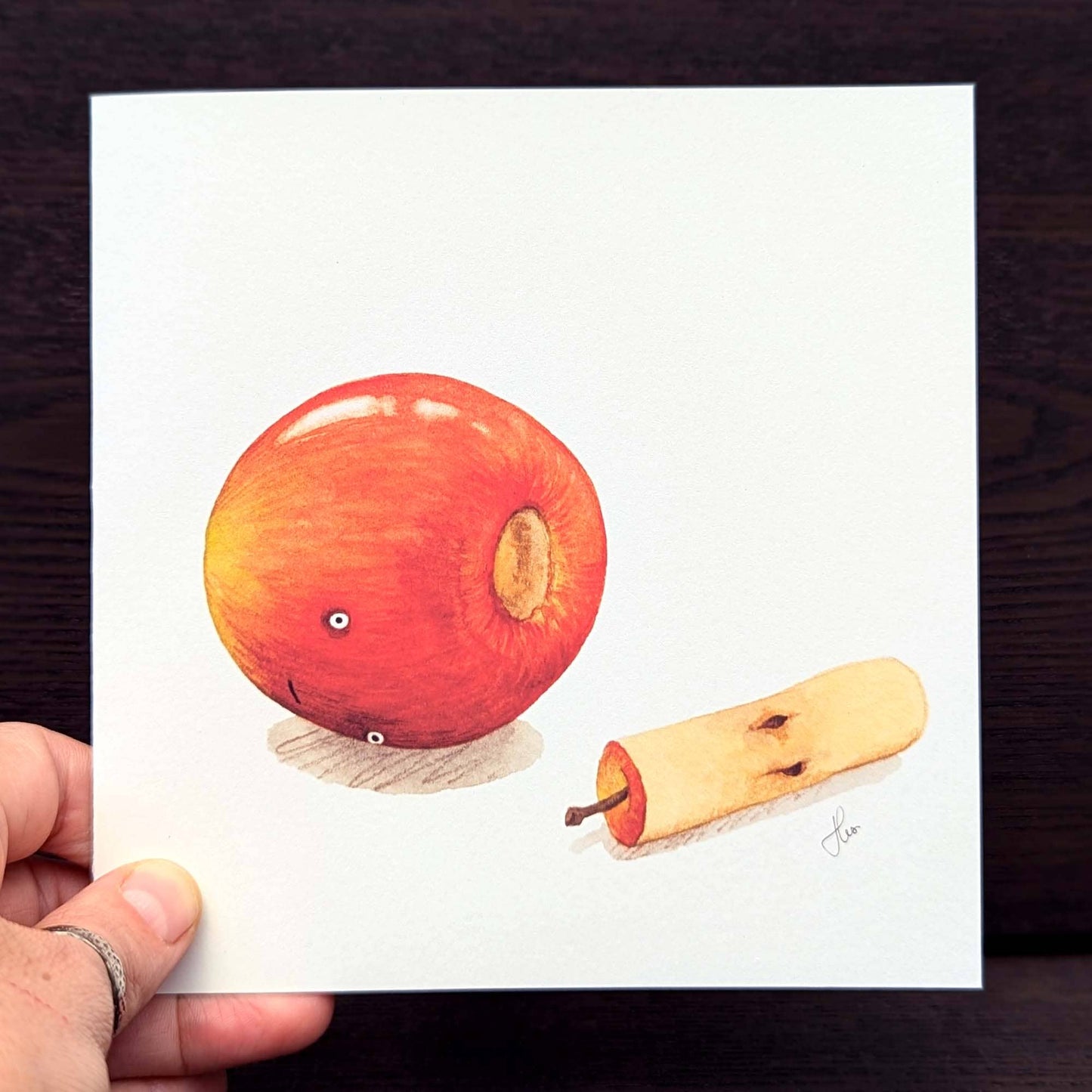 Fruity greeting card, Funny quirky Apple Card, Dark humour 