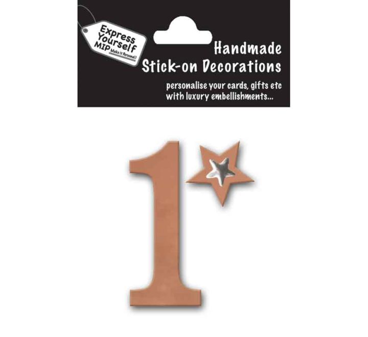 Stick-on Number 1 Rose Gold