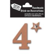 Stick-on Number 4 Rose Gold