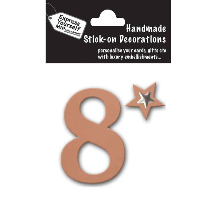 Stick-on Number 8 Rose Gold