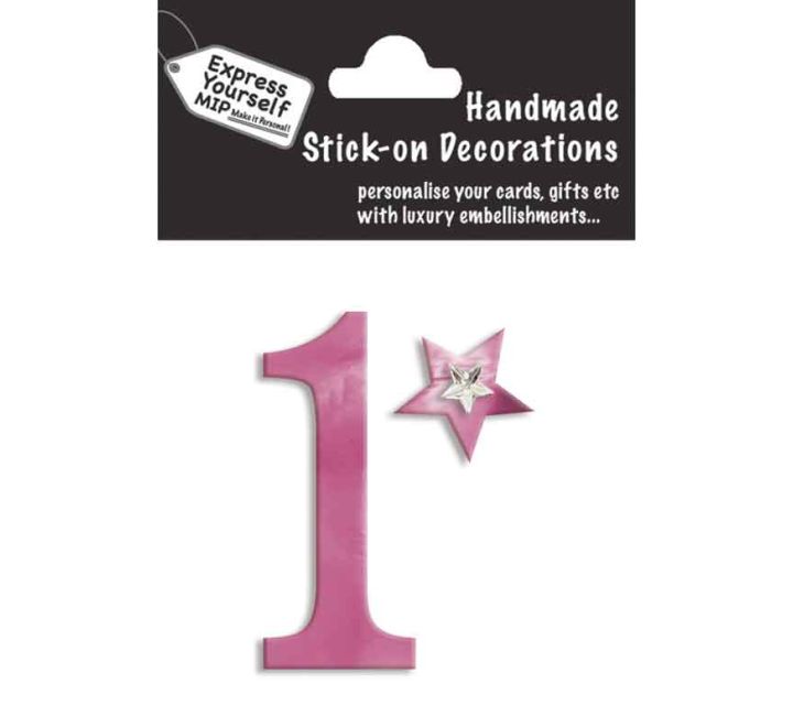 76X50mm NO.1 PINK MINI NUMBER STICKER
