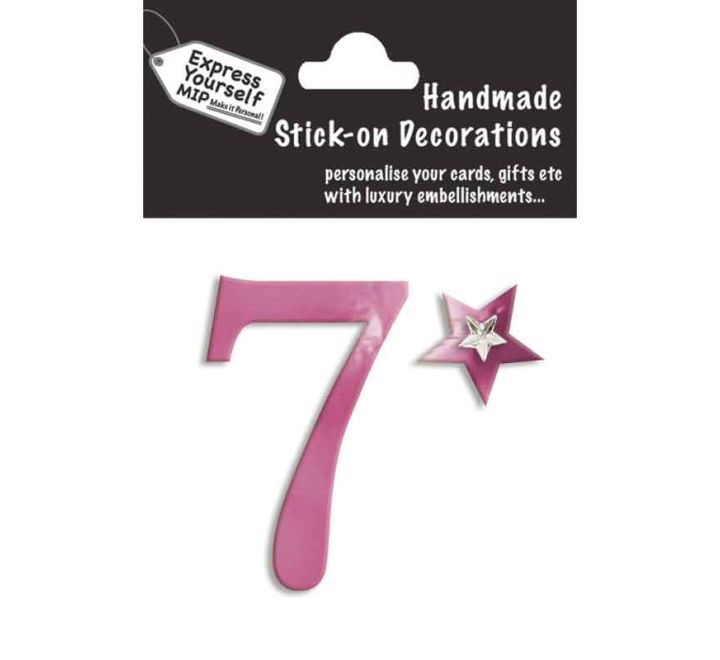 76X50mm NO.7 PINK MINI NUMBER STICKER