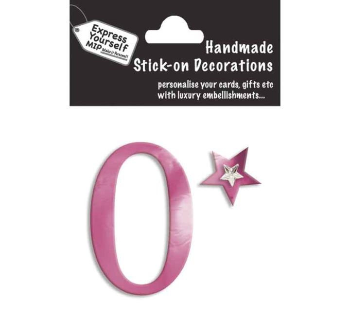 76X50mm NO.0 PINK MINI NUMBER STICKER