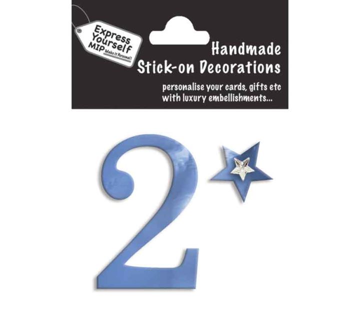 76X50mm NO.2 BLUE MINI NUMBER STICKER