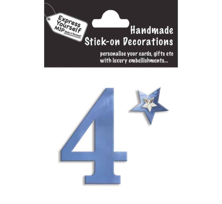 76X50mm NO.4 BLUE MINI NUMBER STICKER