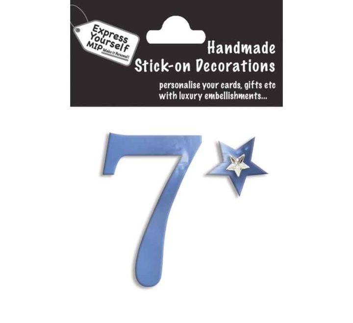 76X50mm NO.7 BLUE MINI NUMBER STICKER