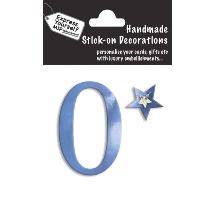 76X50mm NO.0 BLUE MINI NUMBER STICKER