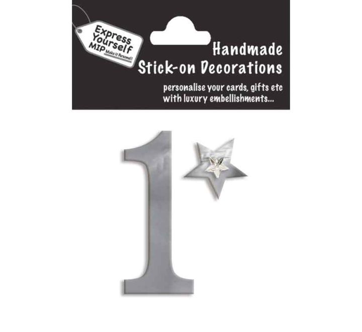 76X50mm NO.1 SILVER MINI NUMBER STICKER