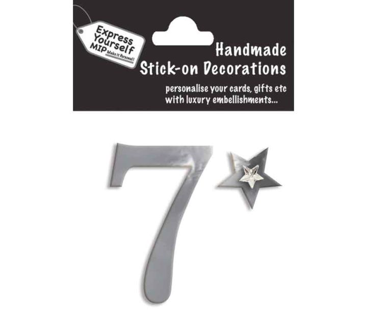 76X50mm NO.7 SILVER MINI NUMBER STICKER