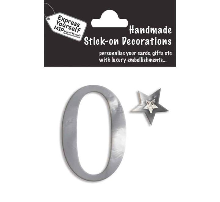 76X50mm NO.0 SILVER MINI NUMBER STICKER