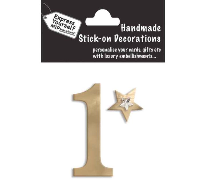 76X50mm NO.1 GOLD MINI NUMBER STICKER