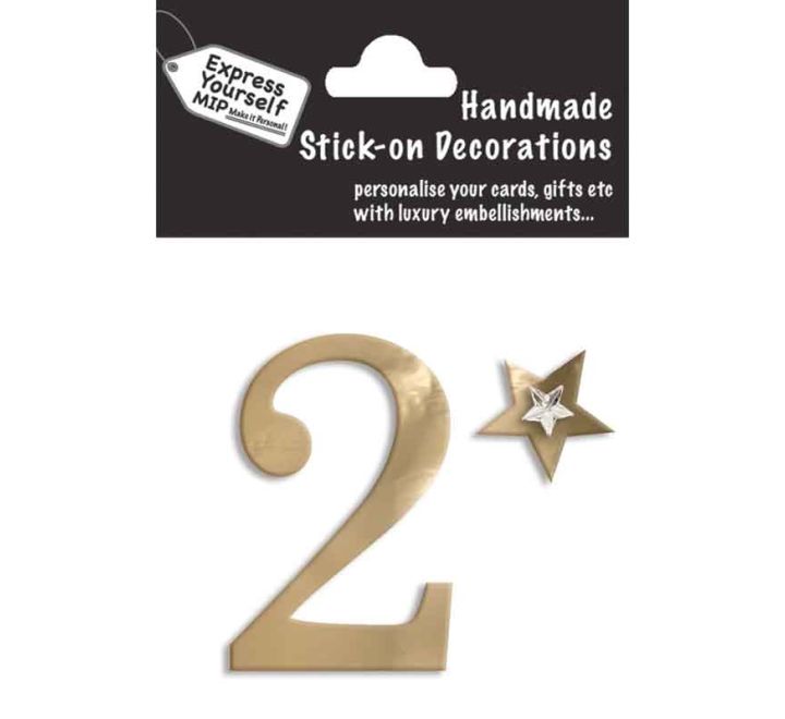 76X50mm NO.2 GOLD MINI NUMBER STICKER