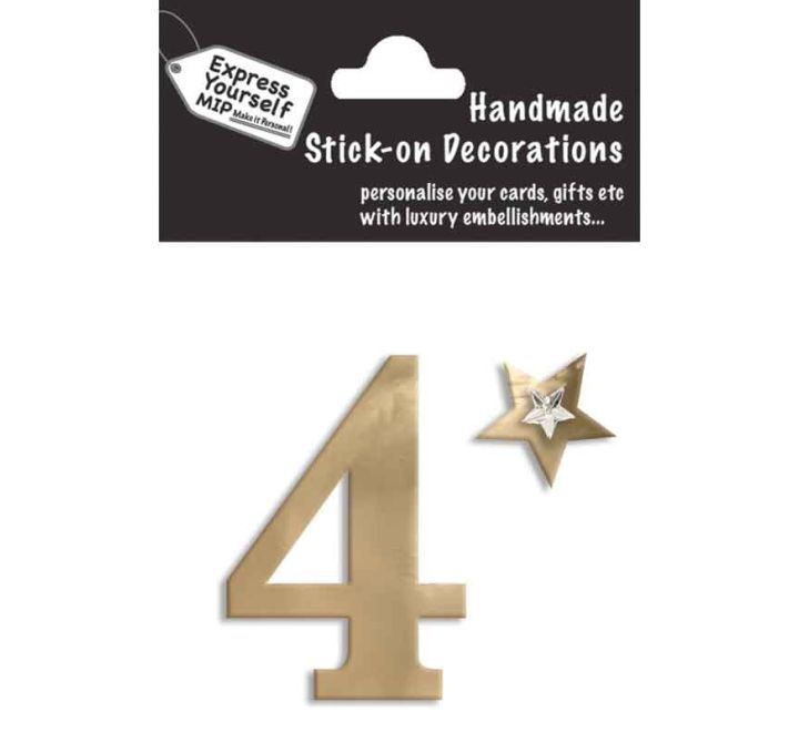 76X50mm NO.4 GOLD MINI NUMBER STICKER