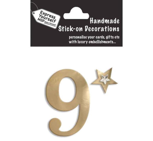 76X50mm NO.9 GOLD MINI NUMBER STICKER