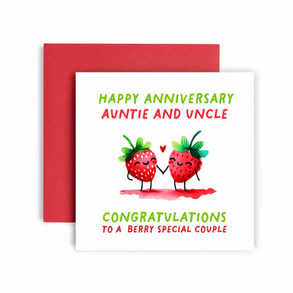 Berry Special Couple Auntie & Uncle Anniversary Card