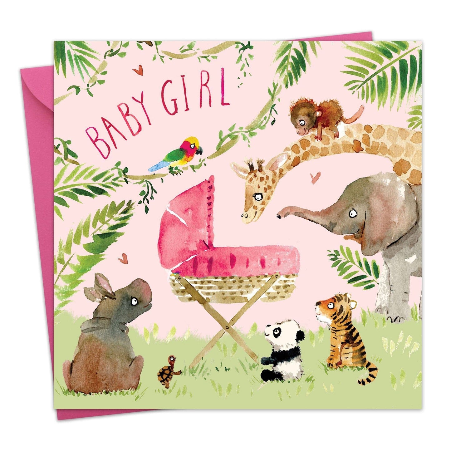 New Baby Girl Card Jungle
