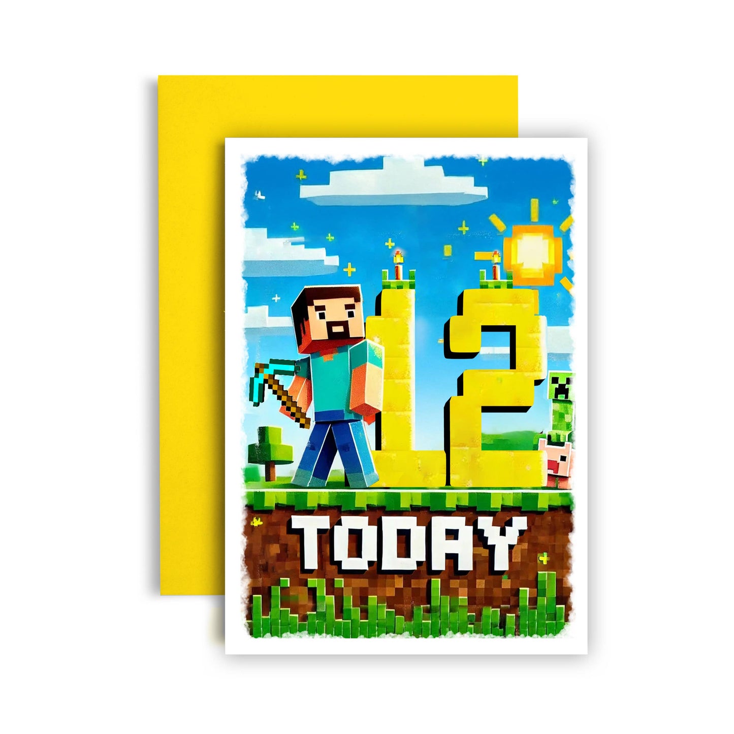 Minecraft Happy Birthday Today Age Birthday Gamer Card
