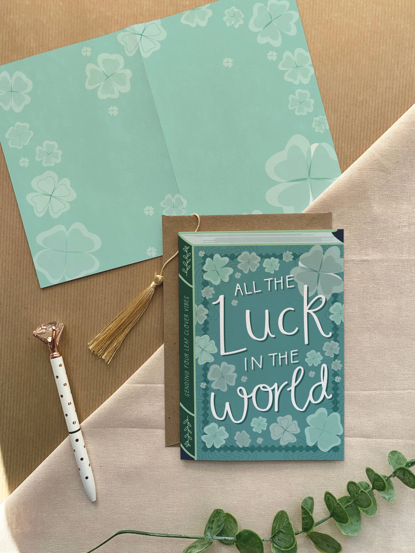 All the Luck  – Luxury Book Good Luck Card