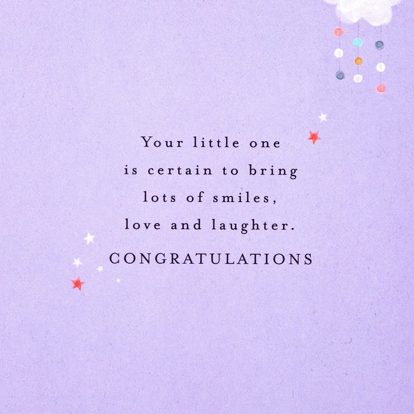 Lucy Cromwell Baby Girl Card with Crib & Toy Animals Design