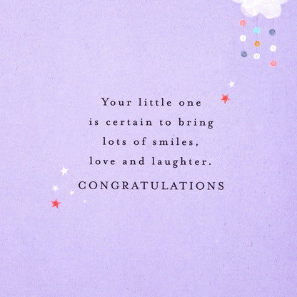 Lucy Cromwell Baby Girl Card with Crib & Toy Animals Design