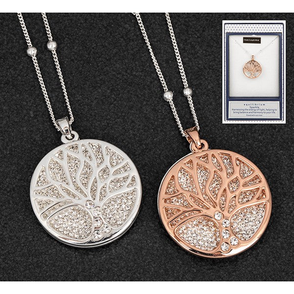 Equilibrium Filigree Disk Tree Long Necklace