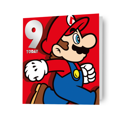 Super Mario Age 9 Birthday Card