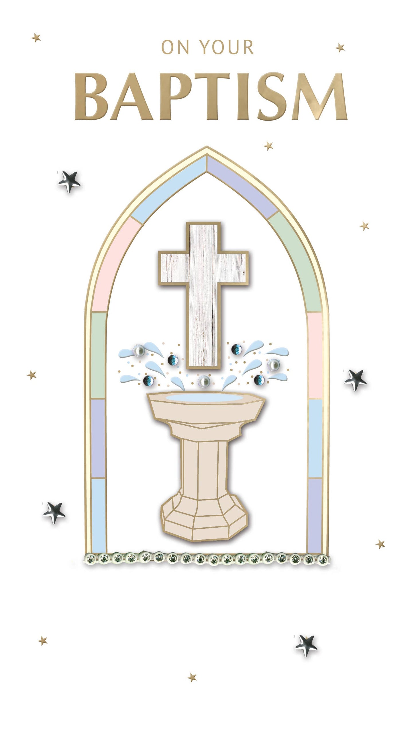 Baptism - Cross & Font - Champagne - Second Nature