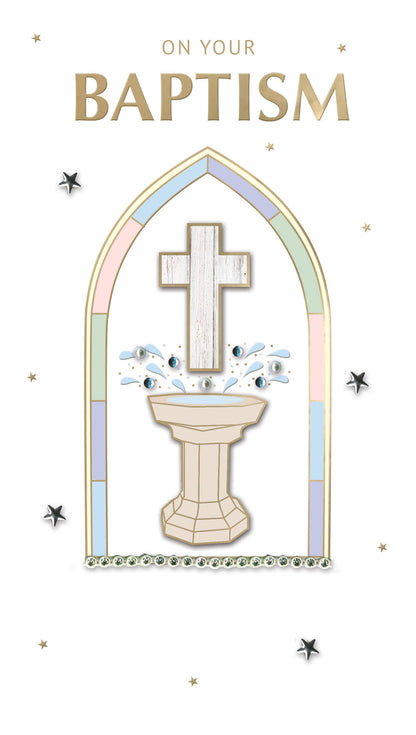 Baptism - Cross & Font - Champagne - Second Nature