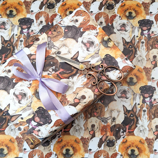 Fun dog wrapping paper, quirky dog gift wrap, Animal paper