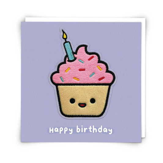 Coco Cupcake Greetings Card with Reusable Plushie Patch