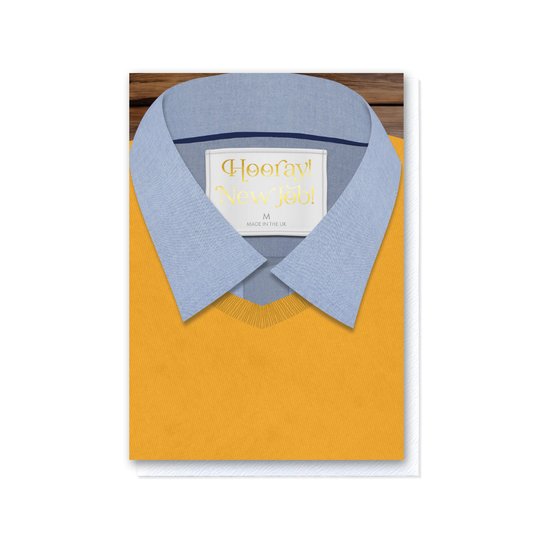 Attirely Good - Blue Shirt Mustard Hooray! New Job!