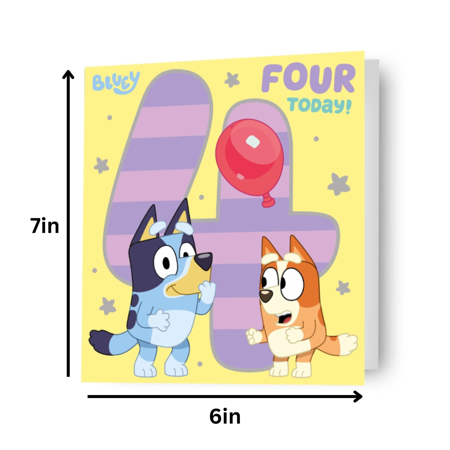 Bluey Age 4 Birthday Card