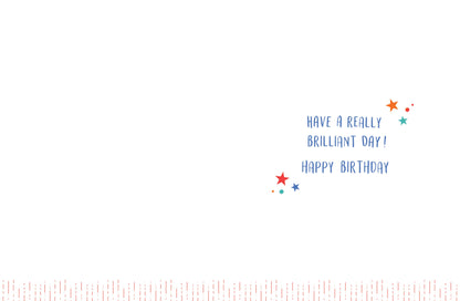 Birthday Card, Brother, Presents On Grey